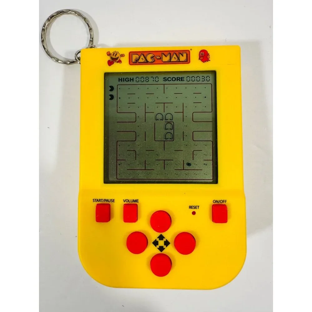 Pac-Man Game Keyring With LCD Screen & Instructions Travel Fun Ghost Pellets